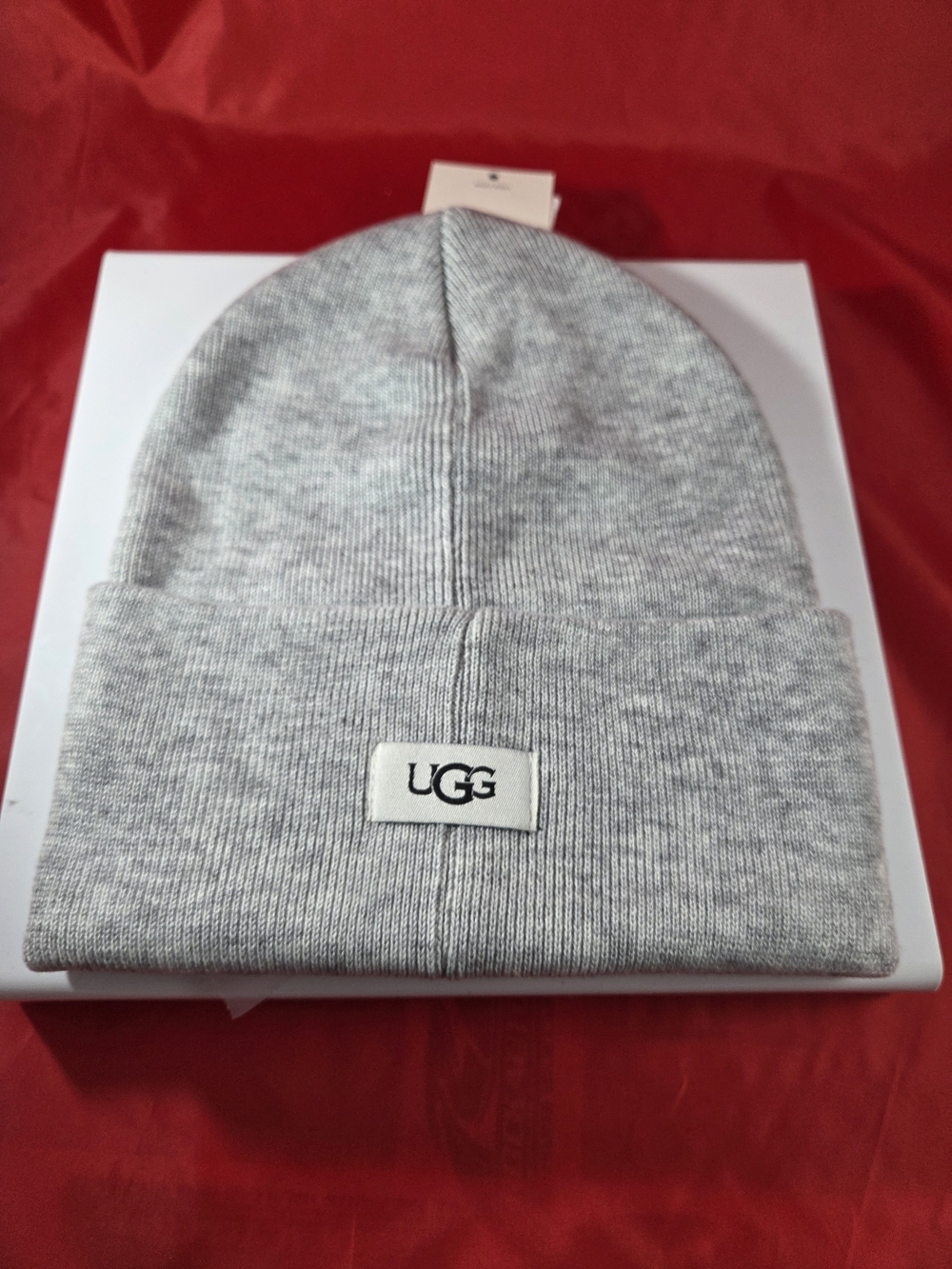 UGG Women's Light Gray Knit Cuff Beanie